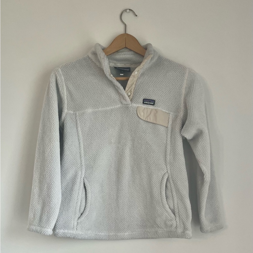 Patagonia Girls XL 14 Re-Tool Snap-T Gray Fleece Fleece Pullover Jacket